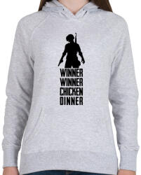 printfashion Winner Winner Chicken Dinner PUBG - Női kapucnis pulóver - Sport szürke (828526)