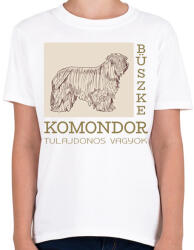 printfashion Büszke tulajdonos - Komondor - Gyerek póló - Fehér (6302383)