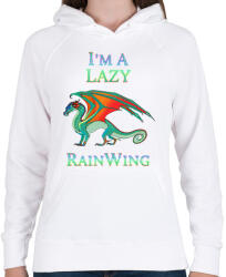 printfashion Lazy dragon - Női kapucnis pulóver - Fehér (1956397)