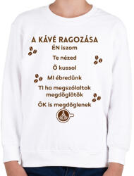 printfashion A kávé ragozása - Gyerek pulóver - Fehér (5967483)