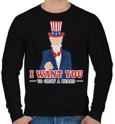printfashion I want you to grow a beard - Férfi pulóver - Fekete (6838514)