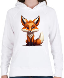 printfashion róka - Női kapucnis pulóver - Fehér (15634803)