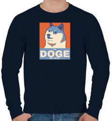printfashion IN DOGE WE TRUST - Férfi pulóver - Sötétkék (10738144)