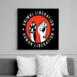 printfashion Együtt az állatokért! - Vászonkép - Fekete (6652958)
