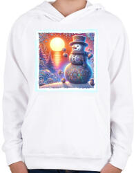 printfashion Hóember - Gyerek kapucnis pulóver - Fehér (15480729)