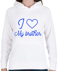printfashion I love my brother - Női kapucnis pulóver - Fehér (10643067)