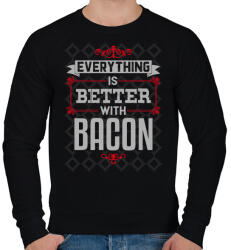 printfashion Bacon - Férfi pulóver - Fekete (849642)