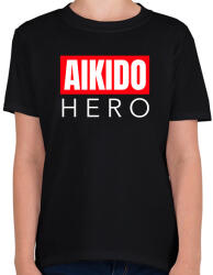 printfashion AIKIDO HERO - Gyerek póló - Fekete (9406354)
