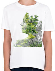 printfashion Forest & Girl - Gyerek póló - Fehér (1617980)