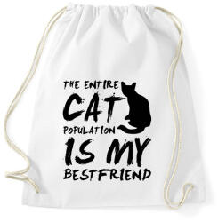 printfashion Macskabarát - Sportzsák, Tornazsák - Fehér (210756)