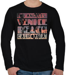 printfashion los angeles venice beach california - Férfi hosszú ujjú póló - Fekete (4392431)