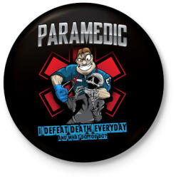 printfashion Paramedic - Kitűző, hűtőmágnes - Fekete (3093130)