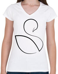 printfashion hattyu - Női V-nyakú póló - Fehér (2270956)