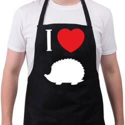 printfashion I love hedgehog (white) - Kötény - Fekete (7096220)