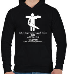 printfashion Asztalos - Férfi kapucnis pulóver - Fekete (1843585)