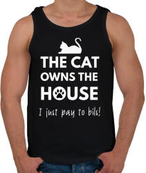 printfashion A ház a macskáé - Férfi atléta - Fekete (1697634)