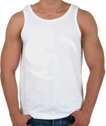 printfashion Cica ölelés jin jang jel - Férfi atléta - Fehér (4176329)