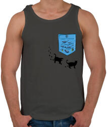 printfashion Zseb akvárium - Férfi atléta - Sötétszürke (418324)