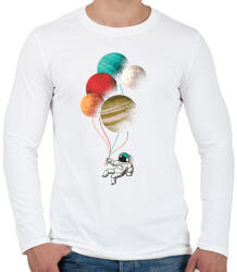 printfashion Űrhajós lufikkal - Férfi hosszú ujjú póló - Fehér (15465764)