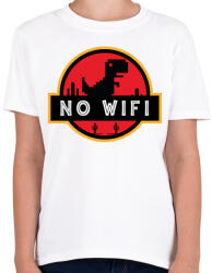 printfashion Jurassic p - No wifi - Gyerek póló - Fehér (5594952)