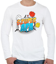 printfashion Szuper Apa - Férfi hosszú ujjú póló - Fehér (2141220)