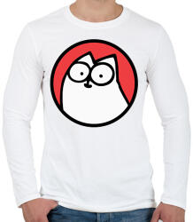 printfashion White cat - Férfi hosszú ujjú póló - Fehér (2939579)
