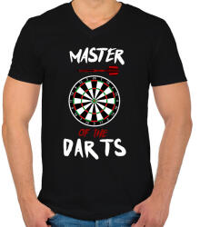 printfashion Master of the dart - Férfi V-nyakú póló - Fekete (2311278)