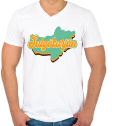 printfashion Salgótarján - Férfi V-nyakú póló - Fehér (7132216)