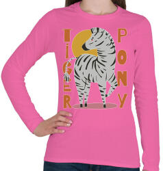 printfashion Tigris póni - zebra - Női hosszú ujjú póló - Rózsaszín (5626079)