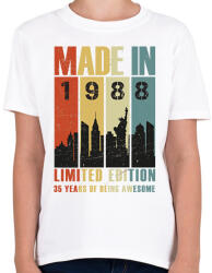 printfashion Made in 1988 - Gyerek póló - Fehér (12769094)