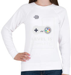 printfashion Level 15 completed - Női pulóver - Fehér (5224450)