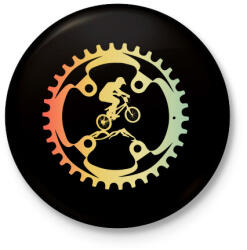 printfashion MOUNTAIN BIKE - Kitűző, hűtőmágnes - Fekete (5012494)