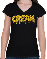 printfashion C. R. E. A. M. - Női V-nyakú póló - Fekete (2351054)