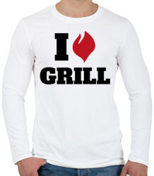 printfashion I love grill - Férfi hosszú ujjú póló - Fehér (13686122)