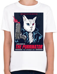 printfashion Terminátor cica - Gyerek póló - Fehér (11837670)