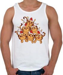printfashion Karácsonyi tigrisek - Férfi atléta - Fehér (10151213)