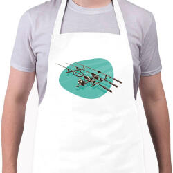 printfashion Horgászbotok - Kötény - Fehér (4913722)