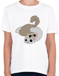 printfashion Bézs és fehér színű vadászgörény - Gyerek póló - Fehér (14210709)