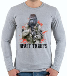 printfashion Gorilla hadsereg - Férfi hosszú ujjú póló - Sport szürke (31271)