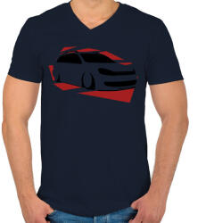 printfashion MK6 - Férfi V-nyakú póló - Sötétkék (2332029)