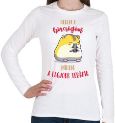 printfashion Legjobb terápia - A hörcsögöm - Női hosszú ujjú póló - Fehér (7096557)