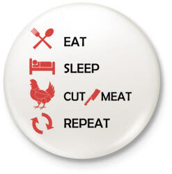 printfashion Cut meat - repeat - Kitűző, hűtőmágnes - Fehér (9392443)
