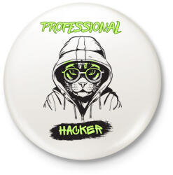 printfashion Professional Hacker - Kitűző, hűtőmágnes - Fehér (16193843)