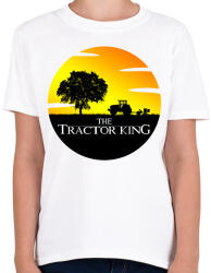printfashion The Tractor King - Gyerek póló - Fehér (2663339)