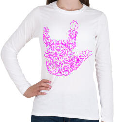 printfashion Love jel - Női hosszú ujjú póló - Fehér (2297892)