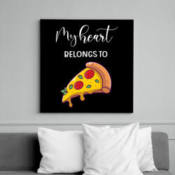 printfashion Szeretlek Pizza - Vászonkép - Fekete (6661130)