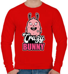 printfashion Crazy Bunny - Férfi pulóver - Piros (2401343)