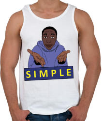 printfashion Khaby Lame egyszerű simple - Férfi atléta - Fehér (5245008)