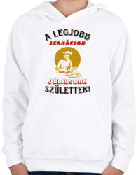 printfashion Szakács szülinapja július - Gyerek kapucnis pulóver - Fehér (5738522)