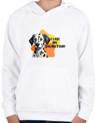 printfashion I love my dalmatian - Gyerek kapucnis pulóver - Fehér (14242199)